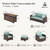 Swivel Glider Patio Furniture Set, Outdoor Sectional Conversation Sets with 56" Fire Pit Table, 8 Pieces 9 Seats Outside Sofa for Lawn Deck Backyard, Blue