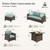 Wicker Patio Furniture Set with Fire Pit, 8 Pieces Outdoor Sectional Conversation Sets, Deep Seating Sofa for Lawn Deck Garden, Blue
