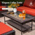 Red Patio Furniture Set, 35" High Back Swivel Chair with 5.5" Thick Cushions, Oversized Outdoor Wicker Conversation Set for Deck Garden Poolside Backyard Lawn
