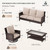 7 Seats Patio Furniture Set, Outdoor Wicker Conversation Set with 5.5" Thick Cushion, 4 x High Back Swivel Patio Chairs with Tempered Glass Table & Couch for Deck Lawn Deck Yard, Beige