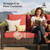 High Back Swivel Patio Furniture Set with 5.5" Thick Cushions, 5-Piece Oversized Outdoor Wicker Sectional Conversation Set with Ottomans for Garden Yard Porch, Red