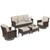 Patio Furniture Set with Swivel Chairs, High Back Outdoor Wicker Furniture with 5.5" Thick Cushions, Outside Conversation Sofa Sets for Backyard Deck Lawn, Beige