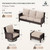Patio Furniture Set with Swivel Chairs, High Back Outdoor Wicker Furniture with 5.5" Thick Cushions, Outside Conversation Sofa Sets for Backyard Deck Lawn, Beige