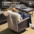 High Back Patio Furniture Set with Swivel Chairs, Outdoor Wicker Conversation Sets with 5.5" Comfy Cushions, 4 Piece Outside Sofa Sets, Beige