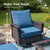 High Back Patio Furniture Set with Swivel Chairs, All Weather Outdoor Wicker Sofa Set, 6 Pieces Patio Conversation Sets with 5.5" Comfy Cushions for Lawn Deck Backyard, Navy Blue