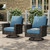 Outdoor Wicker Swivel Chairs with 5.5" Thick Cushions, 35" High Back Patio Chairs Set of 2, Deck Balcony Backyard Furniture, Navy Blue