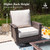 Outdoor Furniture, 2 x High Back Swivel Patio Chairs with 5.5" Cushions Wicker Rattan Deck Balcony Porch Furniture, Beige