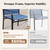 5 Pieces Patio Dining Set, Outdoor Table and Chairs Set for 4, 4 x Blue Textilene Dining Chair, 37" Square Metal Dining Table, for Lawn Garden Backyard Deck