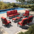 7 Piece Patio Furniture Set, 2 x Rocking Chair, 2 x Fixed Chair, 2 x Ottoman, 1 x 3-Seat Sofa, All Cushioned 9 Seats Metal Outdoor Conversation Set for Lawn Garden Backyard