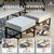 7 Piece Patio Furniture Set, 4 x Fixed Metal Cushioned Chair, 2 x Cushioned Ottoman, 1 x 3-Seat Sofa, Outdoor Conversation Set for Lawn Garden Backyard Poolside