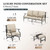 5 Pieces Patio Furniture Set, 2 x Cushioned Rocking Chair, 2 x Ottoman, 1 x 3-Seat Sofa, All Cushioned 7 Seats Outdoor Conversation Set for Lawn Garden Backyard