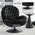 Velvet Swivel Accent Chair with Ottoman Set, Modern Tufted Armchair with Footrest for Living Room, Reading TV Chair for Adults, Comfy Chaise Lounge Chairs with 360 Degree Swiveling for Bedroom, Black