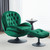 Velvet Swivel Accent Chair with Ottoman Set, Modern Tufted Armchair with Footrest for Living Room, Reading TV Chair for Adults, Comfy Chaise Lounge Chairs with 360 Degree Swiveling for Bedroom, Green