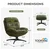 Chenille Swivel Accent Chair with Ottoman Set, Comfy Lounge Chair Reading Chair with Ottoman, Modern 360 Rocking and Swiveling Lazy Single Chair with Footrest for Bedroom, Green