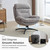 Chenille Swivel Accent Chair with Ottoman Set, Comfy Lounge Reading Chairs with Ottoman, Modern 360 Rocking and Swiveling Lazy Single Armchair with Footrest for Bedroom, Grey