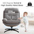 Chenille Swivel Accent Chair with Ottoman Set, Comfy Lounge Reading Chairs with Ottoman, Modern 360 Rocking and Swiveling Lazy Single Armchair with Footrest for Bedroom, Grey