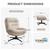 2PCS Chenille Swivel Accent Chair with Ottoman Set, Comfy Lounge Reading Chairs with Ottoman, Modern 360 Rocking and Swiveling Lazy Single Armchair with Footrest for Bedroom, Beige