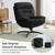 2PCS Chenille Swivel Accent Chair with Ottoman Set, Comfy Lounge Reading Chairs with Ottoman, Modern 360 Rocking and Swiveling Lazy Single Armchair with Footrest for Bedroom, Black