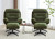 2PCS Chenille Swivel Accent Chair with Ottoman Set, Comfy Lounge Reading Chairs with Ottoman, Modern 360 Rocking and Swiveling Lazy Single Armchair with Footrest for Bedroom, Green