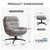 2PCS Chenille Swivel Accent Chair with Ottoman Set, Comfy Lounge Reading Chairs with Ottoman, Modern 360 Rocking and Swiveling Lazy Single Armchair with Footrest for Bedroom, Grey