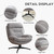 2PCS Chenille Swivel Accent Chair with Ottoman Set, Comfy Lounge Reading Chairs with Ottoman, Modern 360 Rocking and Swiveling Lazy Single Armchair with Footrest for Bedroom, Grey