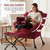 Lazy Chair with Ottoman, Modern Accent Chairs with Folding Footrest, Burgundy Sofa Chair Set, Comfortable Reading Chairs, Oversized Armchairs for Bedroom, Study, Living Room, Courtyard