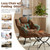 Lazy Chair with Ottoman, Modern Accent Chairs with Folding Footrest, Dark Brown Sofa Chair Set, Comfortable Reading Chairs, Oversized Armchairs for Bedroom, Study, Living Room, Courtyard