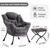 Lazy Chair with Ottoman, Modern Chair with Folding Footrest, Dark Grey Accent Chair, Comfortable Reading Chair, Oversized Armchairs for Bedroom, Study, Living Room, Courtyard