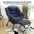Lazy Chair with Ottoman, Modern Accent Chairs with Folding Footrest, Navy Blue Sofa Chair Set, Comfortable Reading Chairs, Oversized Armchairs for Bedroom, Study, Living Room, Courtyard