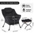 Lazy Chair with Ottoman, Modern Accent Chair with Armrests and a Side Pocket, Velvet Black Accent Chairs, Reading Chairs, Oversized Armchairs for Bedroom, Study, Living Room, Courtyard