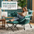 Lazy Chair with Ottoman, Modern Accent Chairs with Folding Footrest, Velvet Dark Green Sofa Chair Set, Reading Chairs, Oversized Armchairs for Bedroom, Study, Living Room, Courtyard