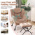 Lazy Chair with Ottoman, Modern Accent Chair with Armrests and a Side Pocket, Velvet Khaki Accent Chairs, Reading Chairs, Oversized Armchairs for Bedroom, Study, Living Room, Courtyard