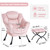 Lazy Chair with Ottoman, Modern Chair with Folding Footrest, Lounge Accent Chair, Comfortable Reading Chair, Oversized Armchairs for Bedroom, Study, Living Room, Courtyard (Pink)