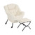 Lazy Chair with Ottoman, Modern Accent Chair with Armrests and a Side Pocket, Plush Beige Accent Chairs, Reading Chairs, Oversized Armchairs for Bedroom, Study, Living Room, Courtyard