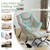 Lazy Chair with Ottoman, Modern Accent Chair with Armrests and a Side Pocket, Plush Green Accent Chairs, Reading Chairs, Oversized Armchairs for Bedroom, Study, Living Room, Courtyard