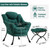Lazy Chair with Ottoman, Modern Accent Chair with Armrests and a Side Pocket, Dark Green Accent Chairs, Reading Chairs, Oversized Armchairs for Bedroom, Study, Living Room, Courtyard