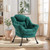 Lazy Chair for Living Room, Modern Accent Chairs with Armrests, Dark Green Armchairs with Side Pocket, Cozy Lazy Sofa for Reading, Balcony, Bedroom, Dorm, Small Spaces