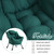 Lazy Chair for Living Room, Modern Accent Chairs with Armrests, Dark Green Armchairs with Side Pocket, Cozy Lazy Sofa for Reading, Balcony, Bedroom, Dorm, Small Spaces