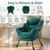 Lazy Chair for Living Room, Modern Accent Chairs with Armrests, Dark Green Armchairs with Side Pocket, Cozy Lazy Sofa for Reading, Balcony, Bedroom, Dorm, Small Spaces
