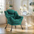 Lazy Chair for Living Room, Modern Accent Chairs with Armrests, Dark Green Armchairs with Side Pocket, Cozy Lazy Sofa for Reading, Balcony, Bedroom, Dorm, Small Spaces
