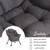 Lazy Chair for Living Room, Modern Accent Chairs with Armrests, Dark Grey Armchairs with Side Pocket, Cozy Lazy Sofa for Reading, Balcony, Bedroom, Dorm, Small Spaces