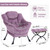 Lazy Chair with Ottoman, Modern Accent Chair with Armrests and a Side Pocket, Plush Purple Accent Chairs, Reading Chairs, Oversized Armchairs for Bedroom, Study, Living Room, Courtyard