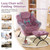 Lazy Chair with Ottoman, Modern Accent Chair with Armrests and a Side Pocket, Plush Purple Accent Chairs, Reading Chairs, Oversized Armchairs for Bedroom, Study, Living Room, Courtyard