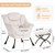 Lazy Chair with Ottoman, Modern Chair with Folding Footrest, Lounge Accent Chair, Comfortable Reading Chair, Oversized Armchairs for Bedroom, Study, Living Room, Courtyard (Beige)