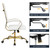 Home Office Chair High Back Executive Chair Ribbed PU Leather Computer Desk Chair with Armrests Soft Padded Adjustable Height Swivel Conference Gold Frame White