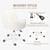 Mid Back Velvet Vanity Chair Swivel Rolling Desk Chair with Wheels, Modern Upholstered Makeup Chair for Women Girls, Computer Task Chair for Bedroom Living Room Office, White