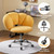 Boucle Upholstered Desk Chair Cloud-Shaped Vanity Chair Adjustable Home Office Computer with Rolling Wheels for Living Room, Bedroom Yellow