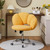 Boucle Upholstered Desk Chair Cloud-Shaped Vanity Chair Adjustable Home Office Computer with Rolling Wheels for Living Room, Bedroom Yellow