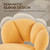 Boucle Upholstered Desk Chair Cloud-Shaped Vanity Chair Adjustable Home Office Computer with Rolling Wheels for Living Room, Bedroom Yellow