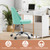 Office Chair, Comfy Desk Chair Rolling Vanity Swivel Task Chairs with Wheels, Wide Seating Armless Height Adjustable Computer Chairs for Home,Bedroom,Student,Adults, Aqua